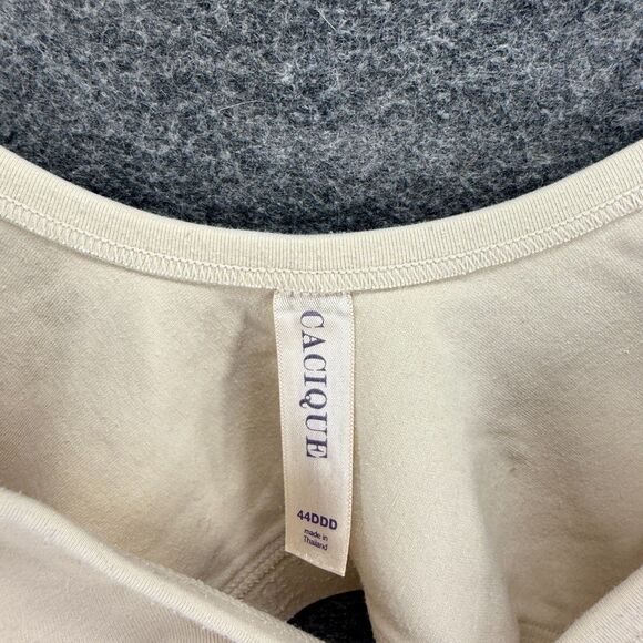 Cacique Bralette Bra Women 44DDD Beige Opaque Wireless Front Closure Cotton - Picture 3 of 5